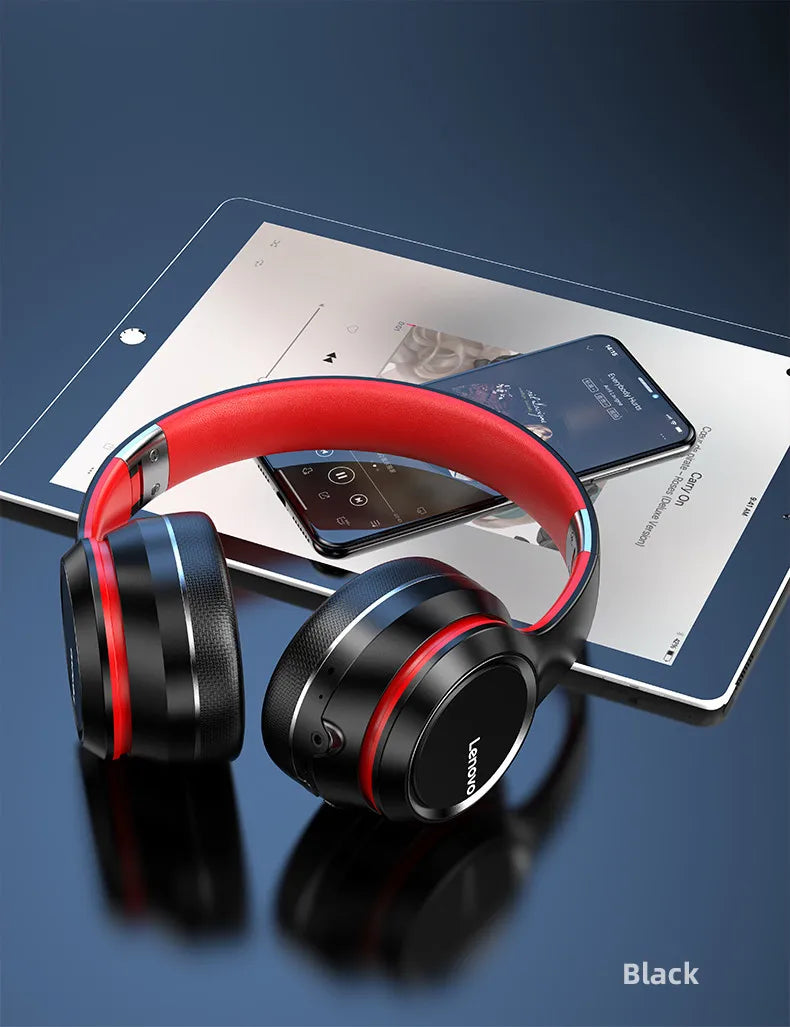 Lenovo HD200 Wireless Bluetooth Headphones,
 Foldable HIFI Stereo Noise Cancelling Headphones.