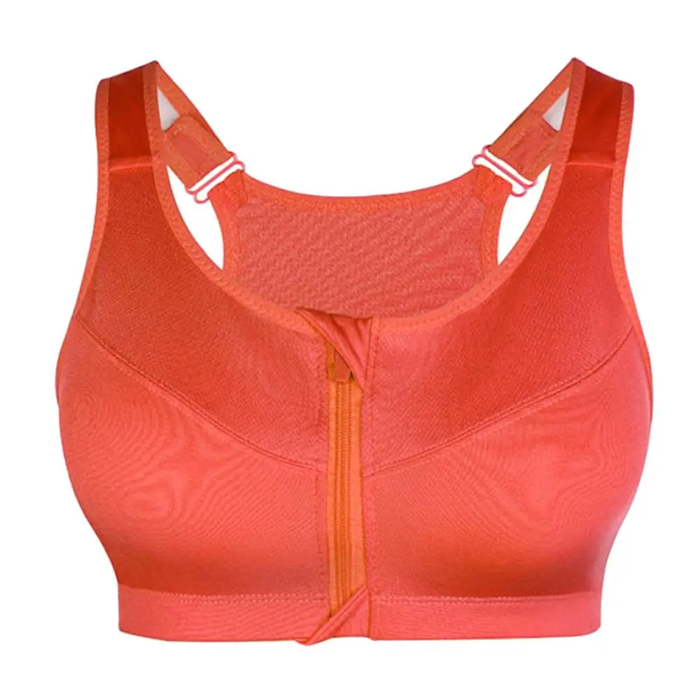 Reggiseno sportivo da donna con cerniera frontale, ideale per ginnastica, fitness, corsa, yoga ecc. Taglie dalla S alla 3XL