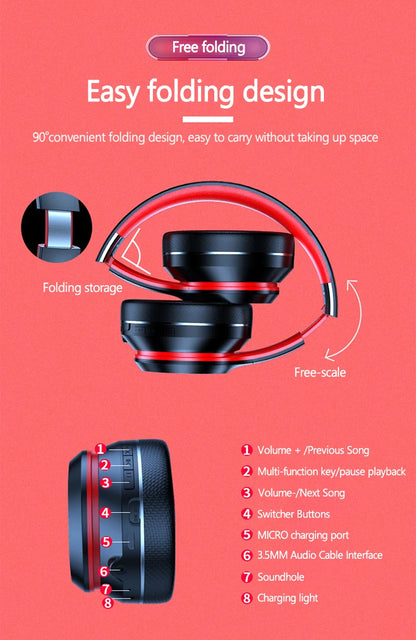 Lenovo HD200 Wireless Bluetooth Headphones,
 Foldable HIFI Stereo Noise Cancelling Headphones.