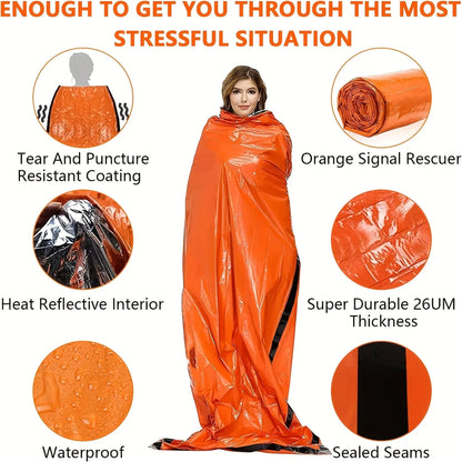 Saco de dormir de supervivencia Mylar de emergencia portátil e impermeable. Pequeño y ligero, práctico de llevar.