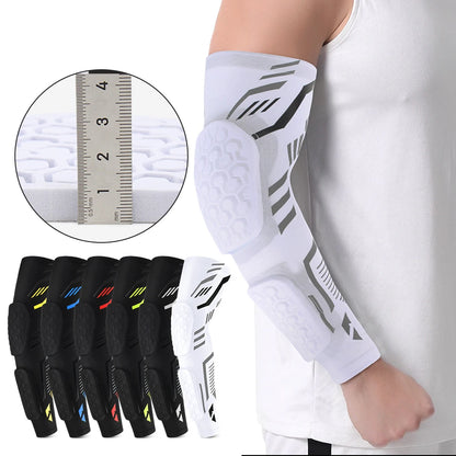 Padded sports arm protection, compression on elbows. Sizes from L to XXL