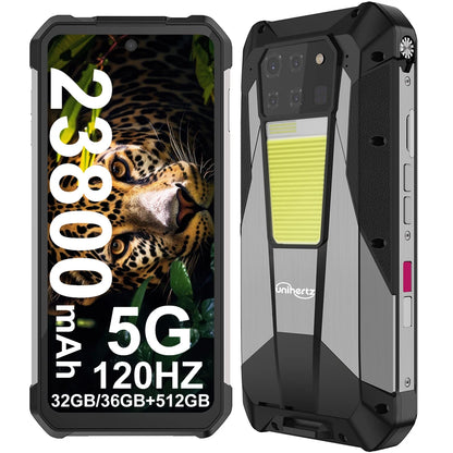 Rugged phone, Unihertz Tank 3 Pro 8849 Led torcia a 100 Lumens, 5G, Proiettore autoregolato,  phone, Ram 32GB/36GB ,512GB ROM, batteria 23800mAh 120W,200MP, NFC, bluethoot, wify, camera infrarossi per riprese notturne