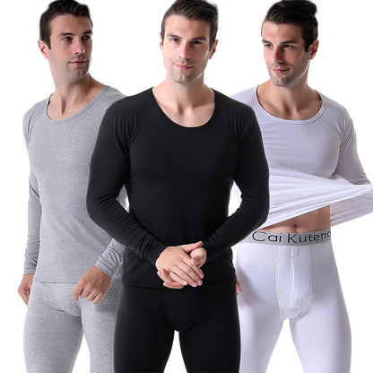 Men's thermal sports underwear set, with plush interior, suitable for low temperatures. Size from S to XL