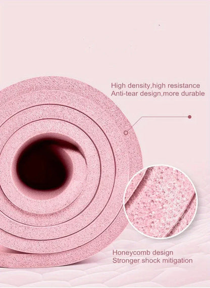 Soft and non-slip yoga mat, 10 mm thick, suitable for gymnastics, exercise, pilates. washable