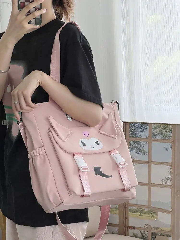 Cartoon Cute Kuromi Shoulder Bag, Waterproof, Great for Daily Life.