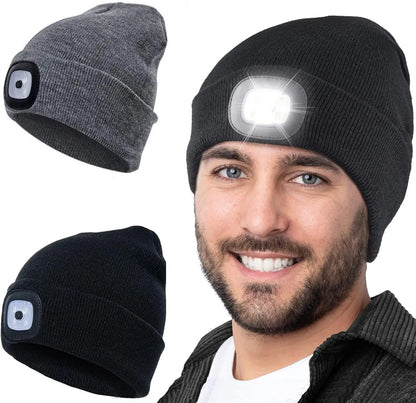 Gorro Luz frontal integrada de 4 LED, 3 tipos de brillo de luz. , otoño e invierno, ideal para pesca, camping, senderismo etc.
USB Recargable