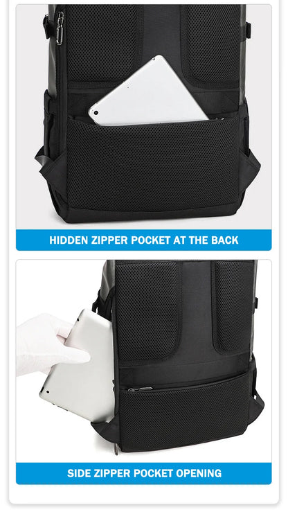 Large capacity backpack, ideal as a travel bag and for everyday life.
 Water resistant.