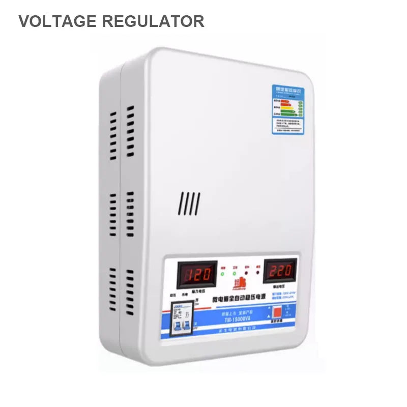 Estabilizador de voltaje 220v, para sistemas de hasta 20kw, con doble pantalla de entrada y salida, para sistemas en interruptor, o fuera de red, para eólica, solar, e híbrida.