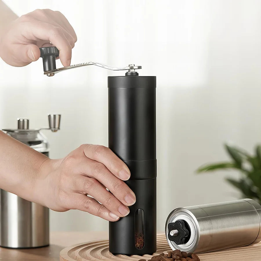 Stainless steel manual coffee grinder