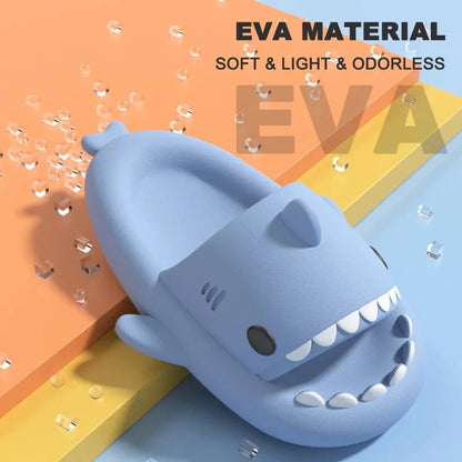 Simpáticas chanclas de verano con forma de tiburón de material EVA, antideslizantes, adecuadas para la piscina de casa o la playa. Unisex, disponibles en varias tallas