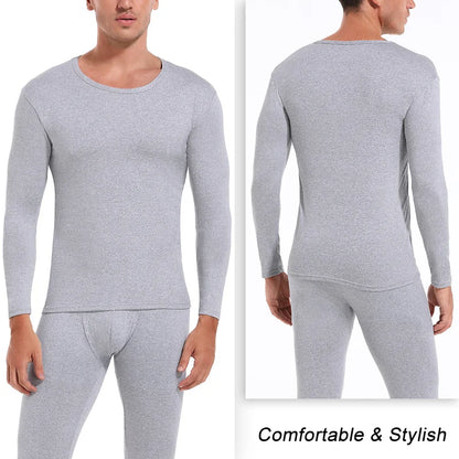 Men's thermal sports underwear set, with plush interior, suitable for low temperatures. Size from S to XL