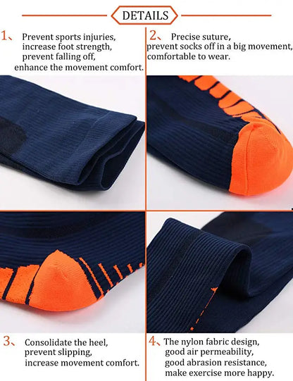 Calcetines de compresión deportivos ideales para entrenamientos como Rugby, Fútbol, Voleibol, etc.