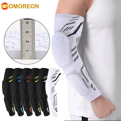 Padded sports arm protection, compression on elbows. Sizes from L to XXL