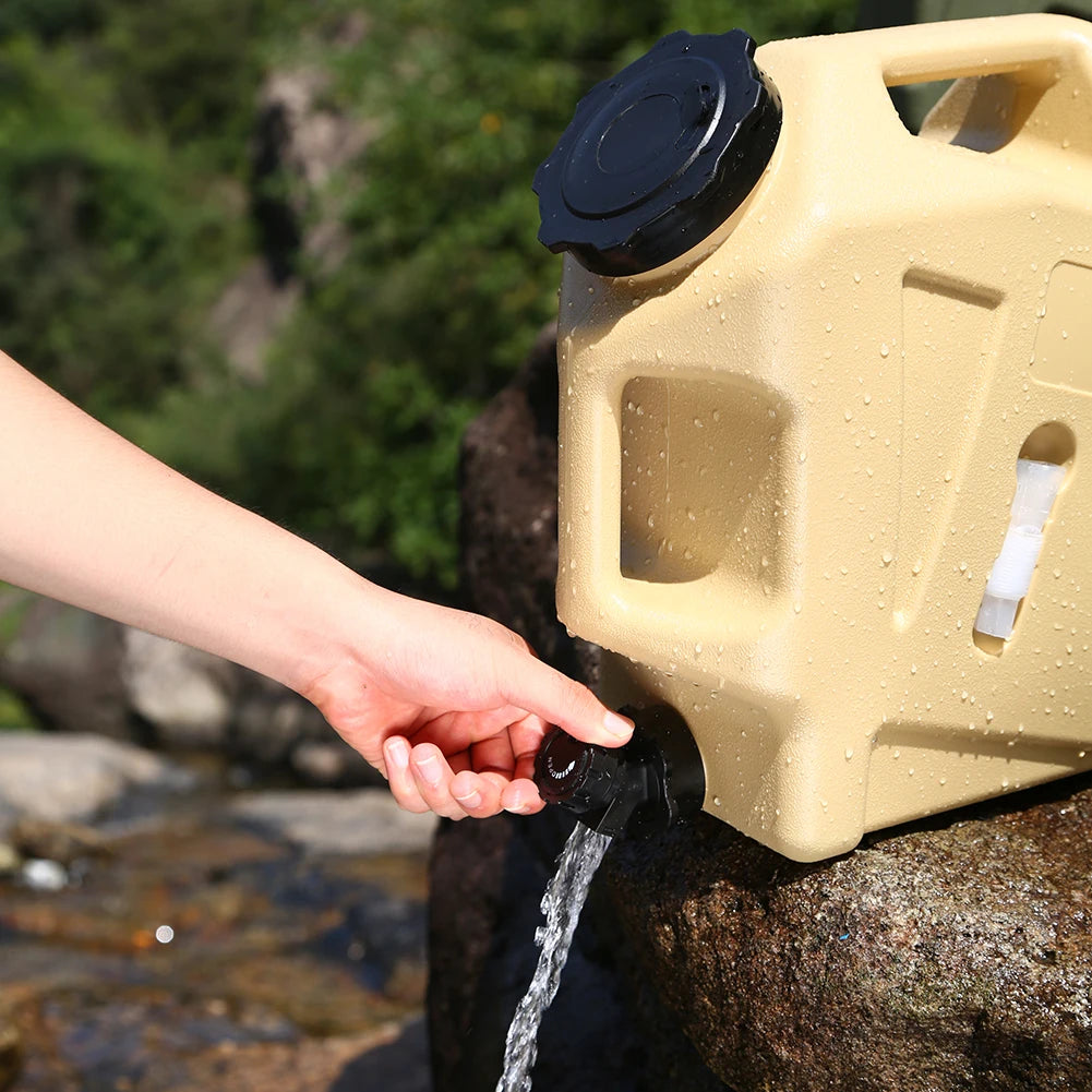 Large 12L camping water container with water tank. 