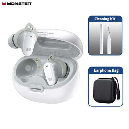 Monster Earbuds N-LITE 206 Cuffie Bluetooth 5.4, cuffie sportive wireless con microfono, controllo touch, cancellazione del rumore, impermeabili.