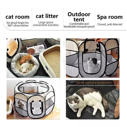 Tenda per gatti pieghevole portatile Casa per gatti Tenda da viaggio pieghevole portatile per animali domestici Gabbia per cani/gatti Facile da usare Recinzioni per cani/gatti di grandi dimensioni