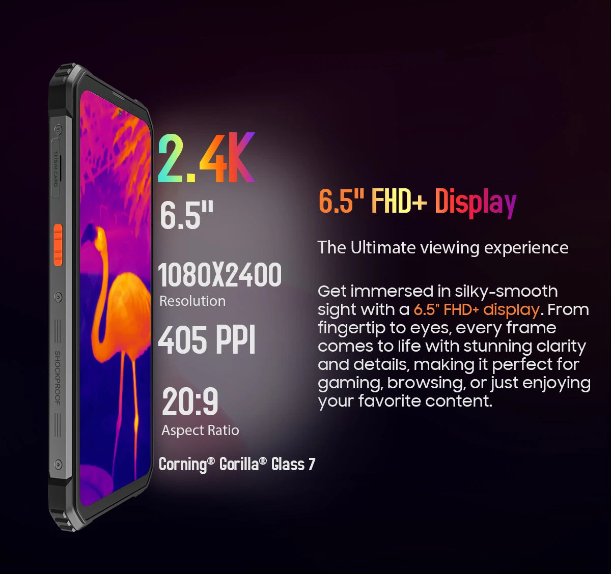 Rugged Smartphone Blackview BV8900  sistema operativo Android 13, 2.4K Display,16GB+ 256GB memoria, con processore Helio P90, con Thermal By FLIR®