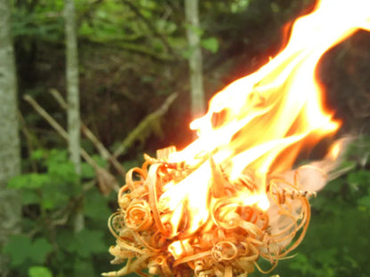 Tiras de pino natural para encender fuego en acampadas y emergencias.