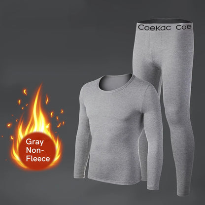 Men's thermal sports underwear set, with plush interior, suitable for low temperatures. Size from S to XL