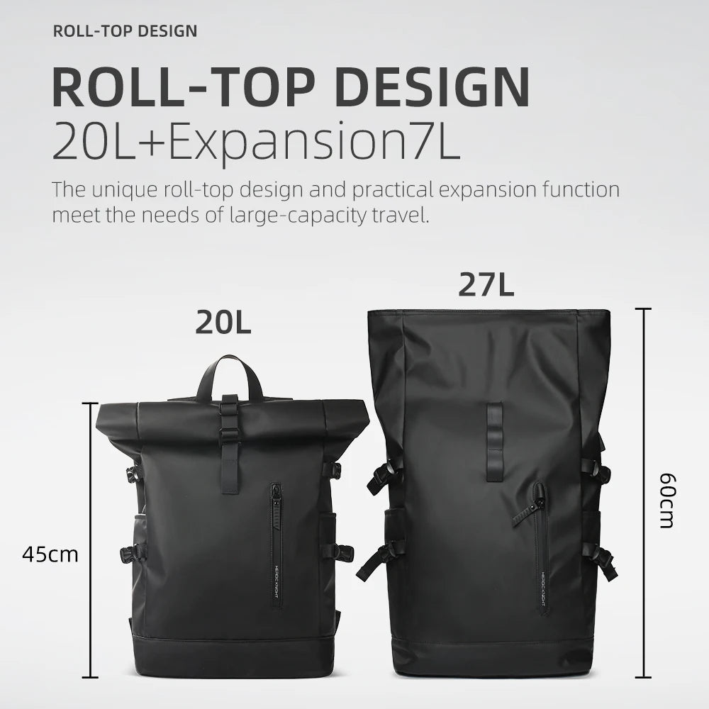 Waterproof and expandable travel backpack,