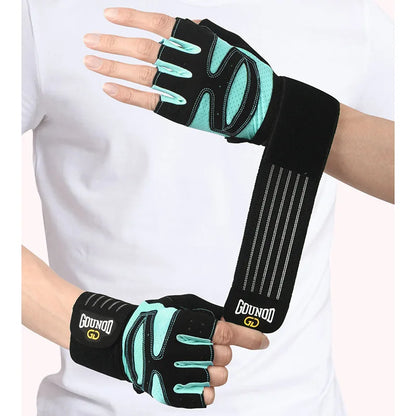 Unisex Weight Lifting Sports Gloves with Wrist Wraps Non-Slip Breathable Gym Gloves Size from S to XL