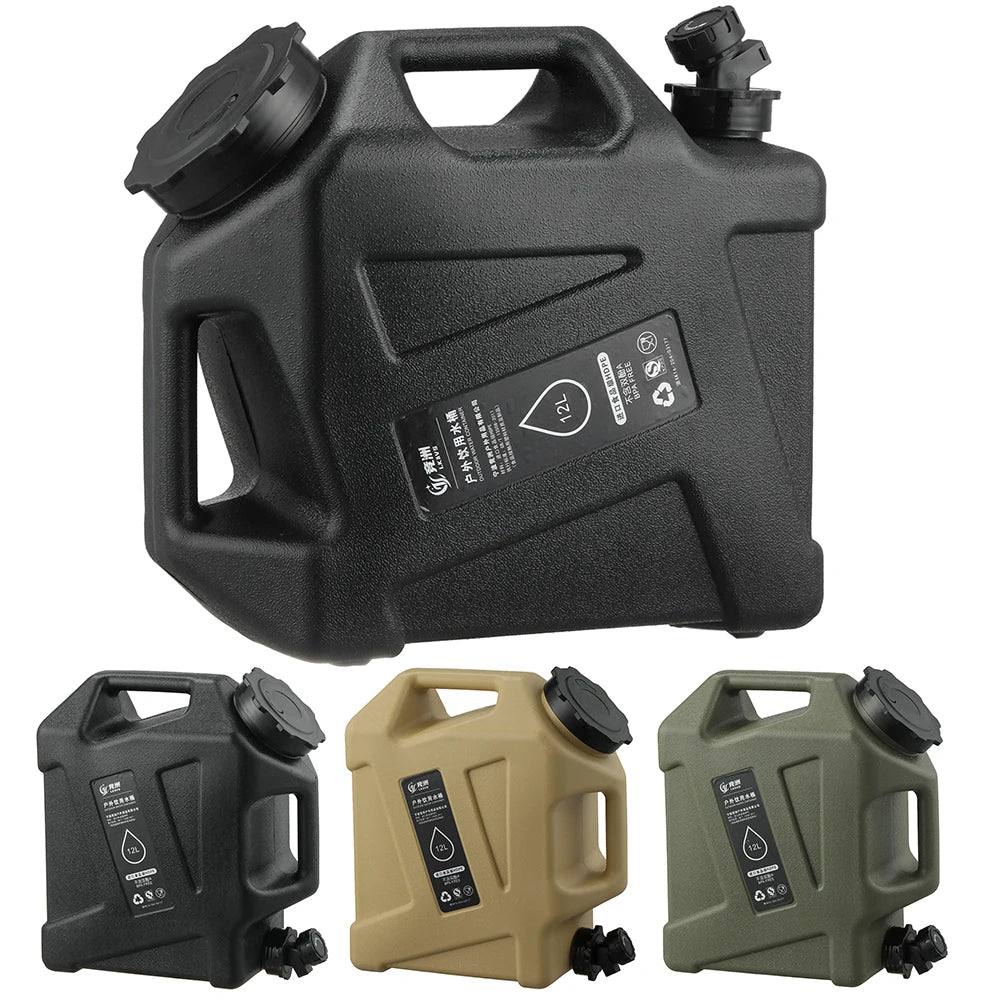 Large 12L camping water container with water tank. 