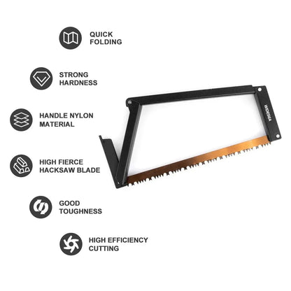 Sierra de manganeso plegable portátil de 32 cm con registro ideal para exteriores y ramas de madera