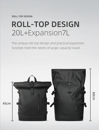 Waterproof and expandable travel backpack,