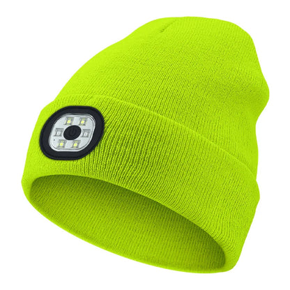 Gorro Luz frontal integrada de 4 LED, 3 tipos de brillo de luz. , otoño e invierno, ideal para pesca, camping, senderismo etc.
USB Recargable