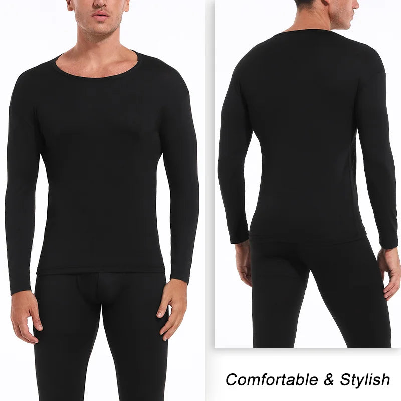 Men's thermal sports underwear set, with plush interior, suitable for low temperatures. Size from S to XL