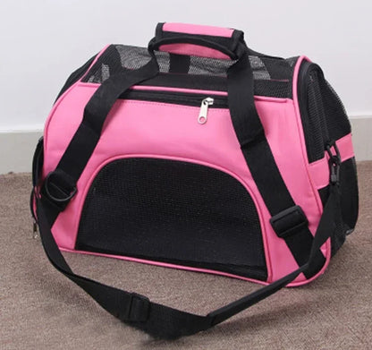 Borsa trasportino portatile per cani e gatti, con rete traspirante, disponibile in varie misure.