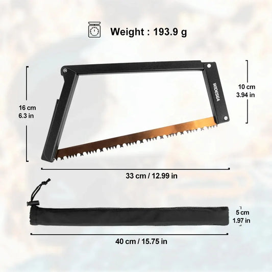 Sega al manganese pieghevole portatile da 32 cm con tronco, ideale per rami di legno e esterni