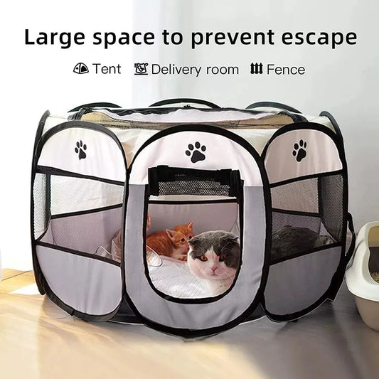 Tenda per gatti pieghevole portatile Casa per gatti Tenda da viaggio pieghevole portatile per animali domestici Gabbia per cani/gatti Facile da usare Recinzioni per cani/gatti di grandi dimensioni