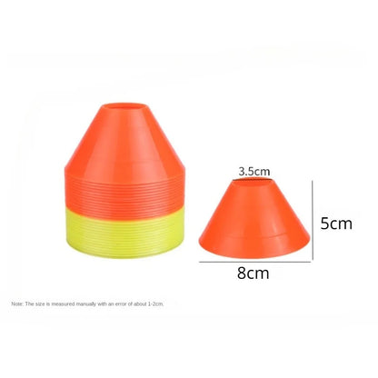 10pcs 8cm training cones plate cone sports accessories, ideal for children up to 12 years old, with tape.