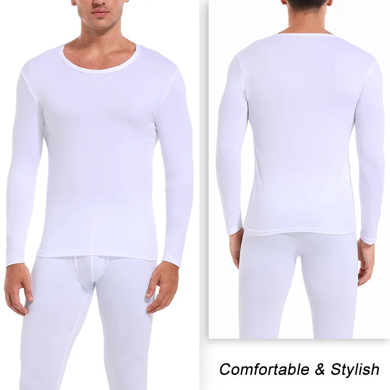 Men's thermal sports underwear set, with plush interior, suitable for low temperatures. Size from S to XL