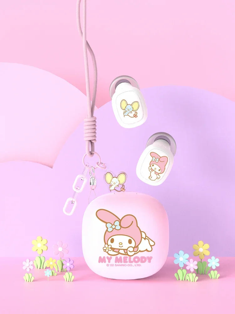 Cuffie wireless Sanrio Hello Kitty, cuffie Bluetooth, Kuromi, My Melody, Cinnamoroll, con riduzione del rumore.