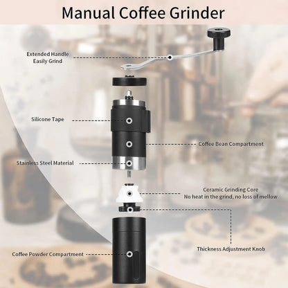 Stainless steel manual coffee grinder