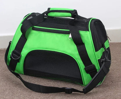 Borsa trasportino portatile per cani e gatti, con rete traspirante, disponibile in varie misure.