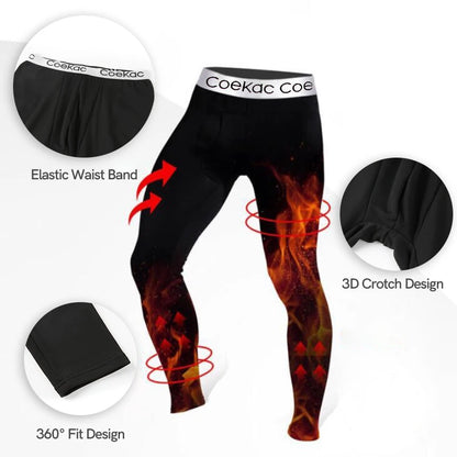 Men's thermal sports underwear set, with plush interior, suitable for low temperatures. Size from S to XL