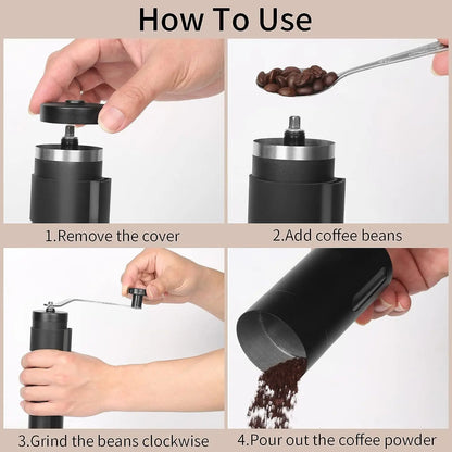 Stainless steel manual coffee grinder