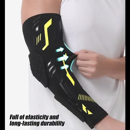 Padded sports arm protection, compression on elbows. Sizes from L to XXL