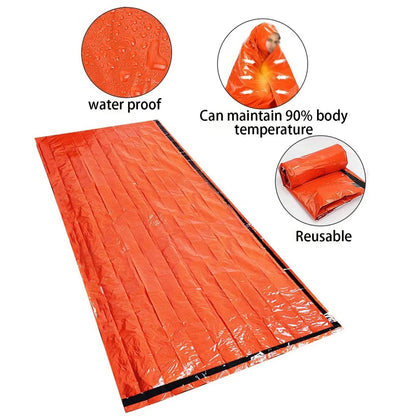 Saco de dormir de supervivencia Mylar de emergencia portátil e impermeable. Pequeño y ligero, práctico de llevar.