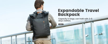 Waterproof and expandable travel backpack,