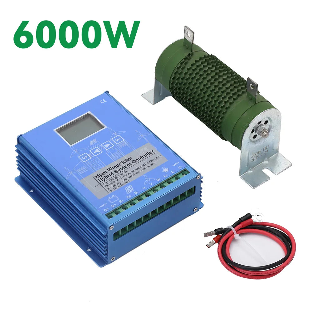 3000W 6000W MPPT Charge Controller Solar & Wind Hybrid System 12v 24v 48v Auto Regulator Home Use Solar panel Windmill Generator