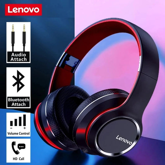 Cuffie Bluetooth senza fili Lenovo HD200,
 Cuffie stereo HIFI pieghevoli con cancellazione del rumore.