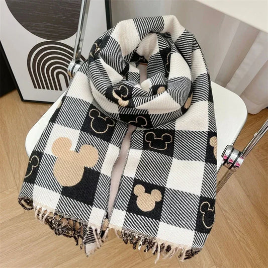 Disney Mickey Mouse cartoon warm flannel scarf.
 Perfect for a warm gift idea.