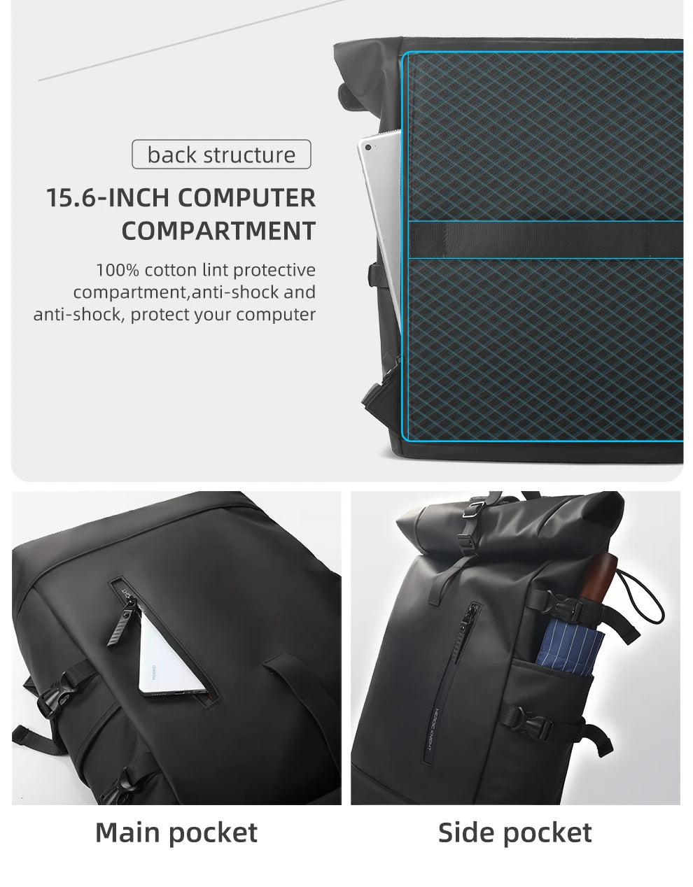 Waterproof and expandable travel backpack,