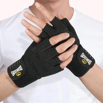 Unisex Weight Lifting Sports Gloves with Wrist Wraps Non-Slip Breathable Gym Gloves Size from S to XL