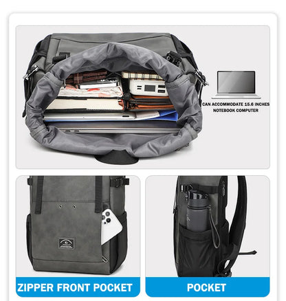 Large capacity backpack, ideal as a travel bag and for everyday life.
 Water resistant.