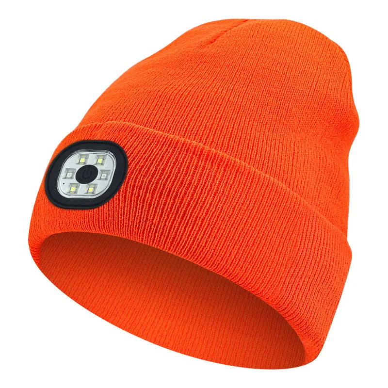 Gorro Luz frontal integrada de 4 LED, 3 tipos de brillo de luz. , otoño e invierno, ideal para pesca, camping, senderismo etc.
USB Recargable